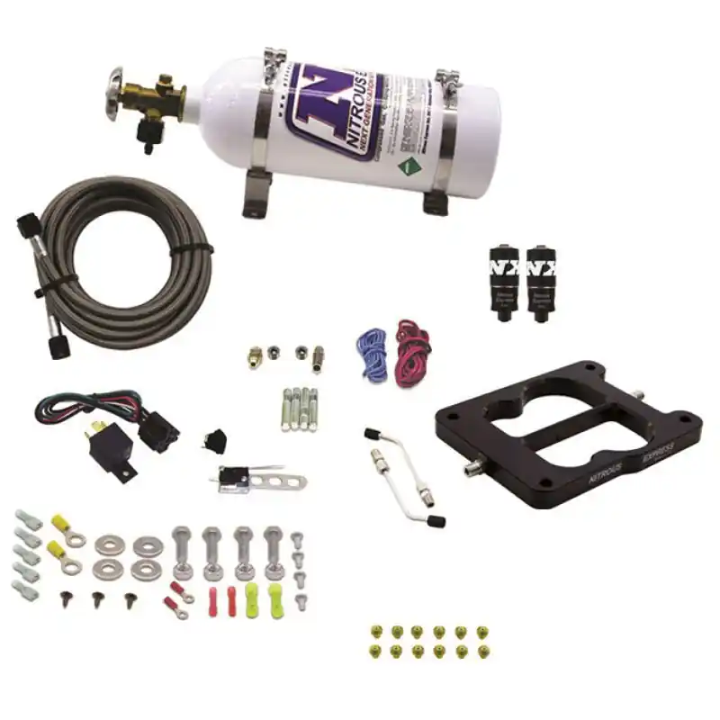 Nitrous Express Q-Jet/Holley Spread Bore Hitman Nitrous Kit (100-150-200HP) w/Composite Bottle (NEX40080-12)