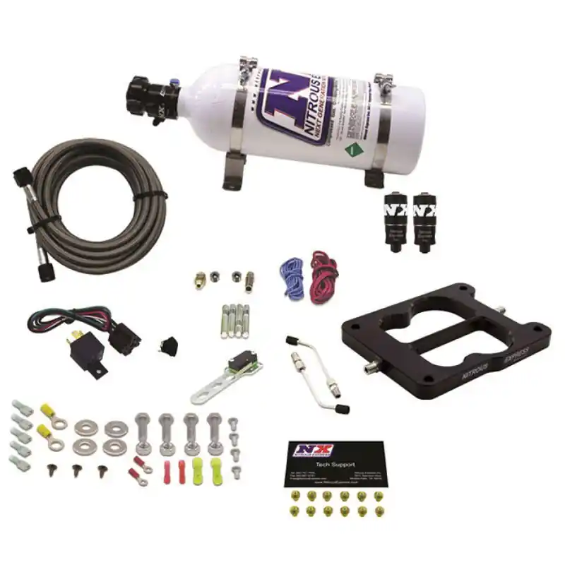 Nitrous Express Q-Jet/Holley Spread Bore Hitman Plus Nitrous Kit (50-200HP) w/5lb Bottle (NEX40081-05)
