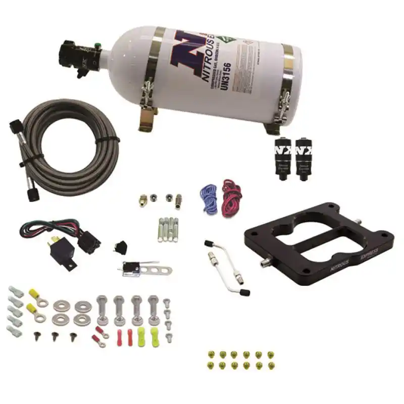 Nitrous Express Q-Jet/Holley Spread Bore Hitman Plus Nitrous Kit (50-200HP) w/10lb Bottle (NEX40081-10)