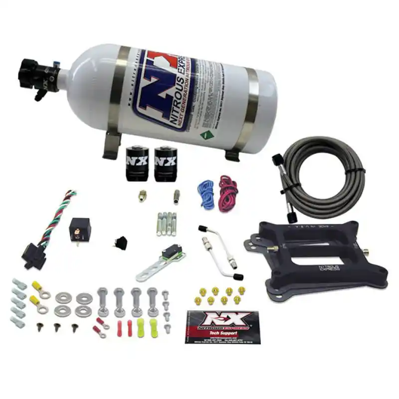 Nitrous Express 4150 4-BBL/Alcohol Nitrous Kit (100-500HP) w/10lb Bottle (NEX50045-10)