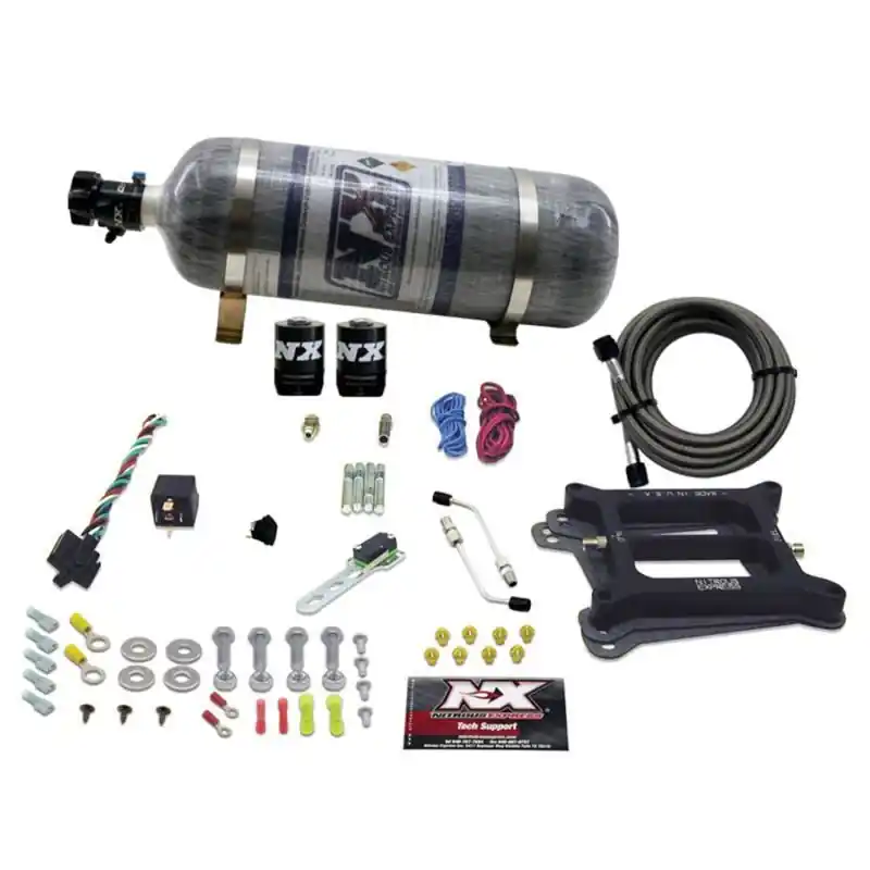 Nitrous Express 4150 4-BBL/Alcohol Nitrous Kit (100-500HP) w/Composite Bottle (NEX50045-12)