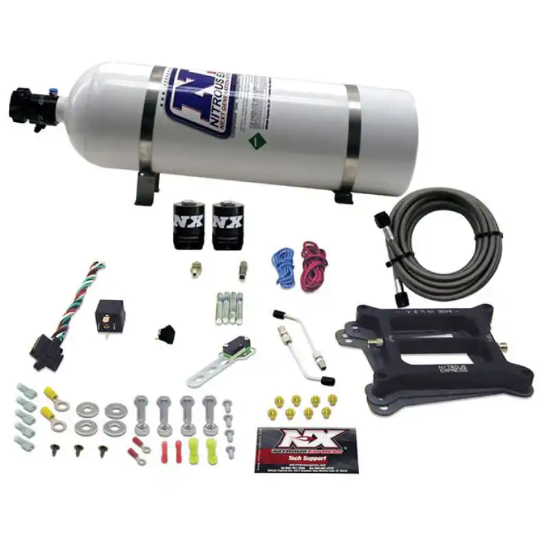 Nitrous Express 4150 4-BBL/Alcohol Nitrous Kit (100-500HP) w/15lb Bottle (NEX50045-15)