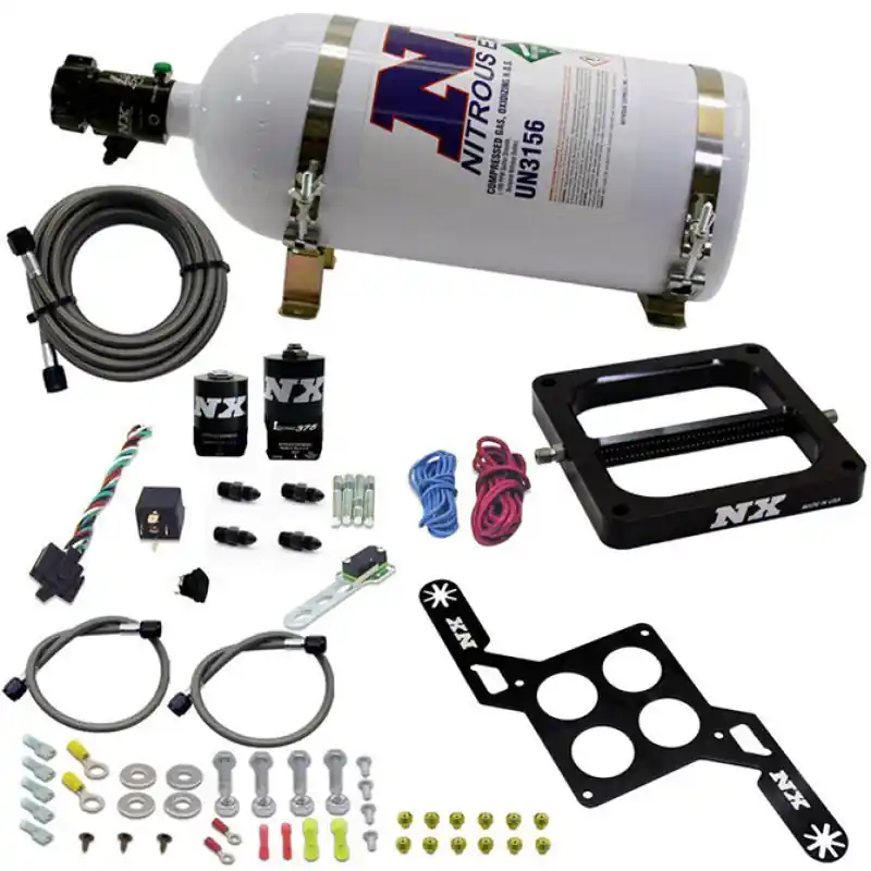 Nitrous Express 4500 RNC Conventional Nitrous Plate Kit w/.375in Solenoid w/10lb Bottle (NEX55170-10)