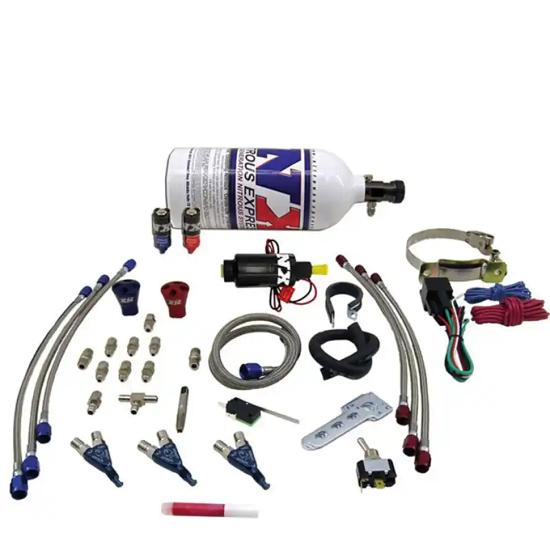 Nitrous Express Three Cyl Piranha Nitrous Kit w/2.5lb Bottle (NEX60033P)
