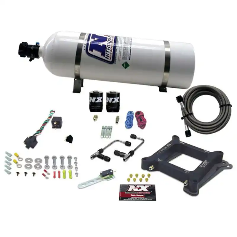 Nitrous Express 4150 Gemini Stage 6 Nitrous Kit (50-300HP) w/15lb Bottle (NEX60040-15)