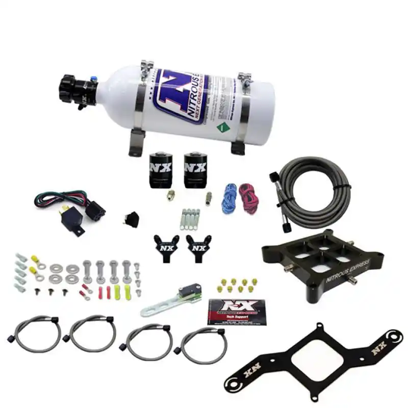 Nitrous Express 4150 Billet Crossbar Stage 6 Nitrous Kit (50-300HP) w/5lb Bottle (NEX60042-05)