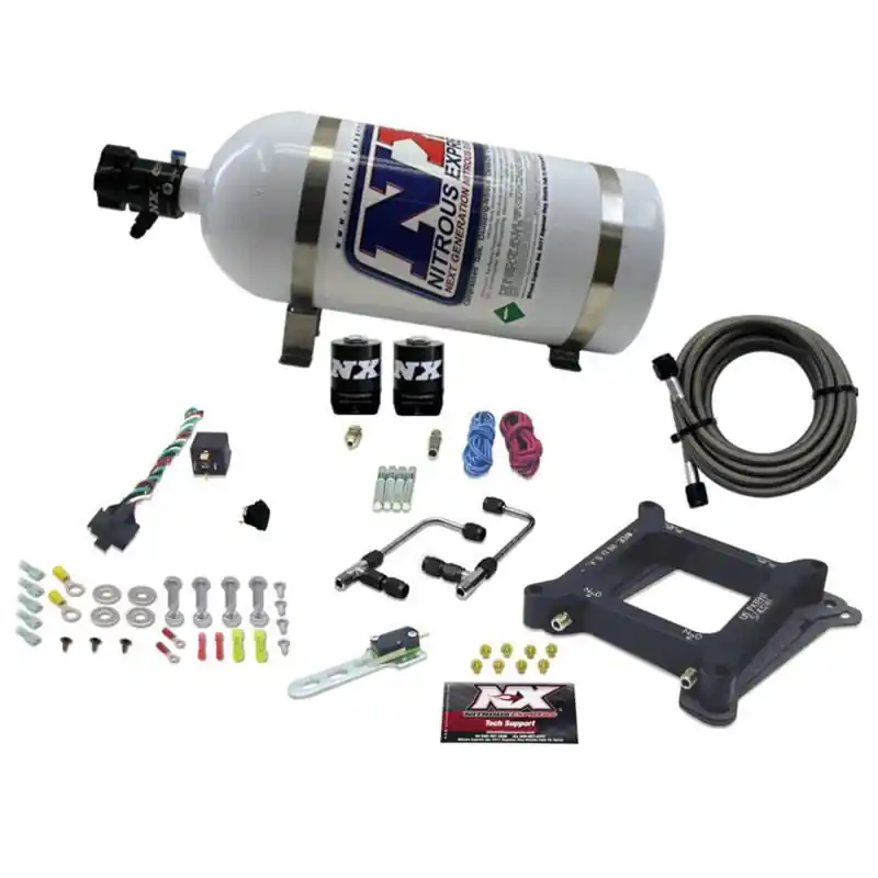 Nitrous Express 4150 Gemini Stage 6 Alcohol Nitrous Kit (50-300HP) w/10lb Bottle (NEX60045-10)