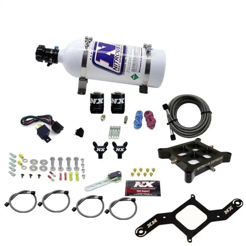 Nitrous Express 4150 Billet Crossbar Pro-Power Nitrous Kit (100-500HP) w/5lb Bottle (NEX60542-05)