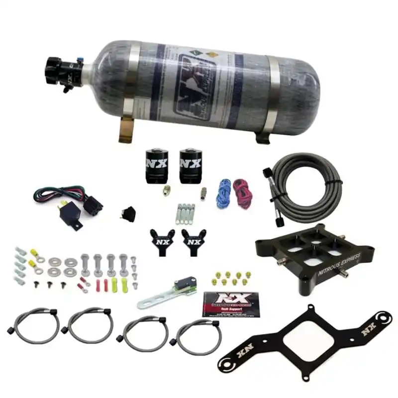 Nitrous Express 4150 Billet Crossbar Pro-Power Nitrous Kit (100-500HP) w/Composite Bottle (NEX60542-12)