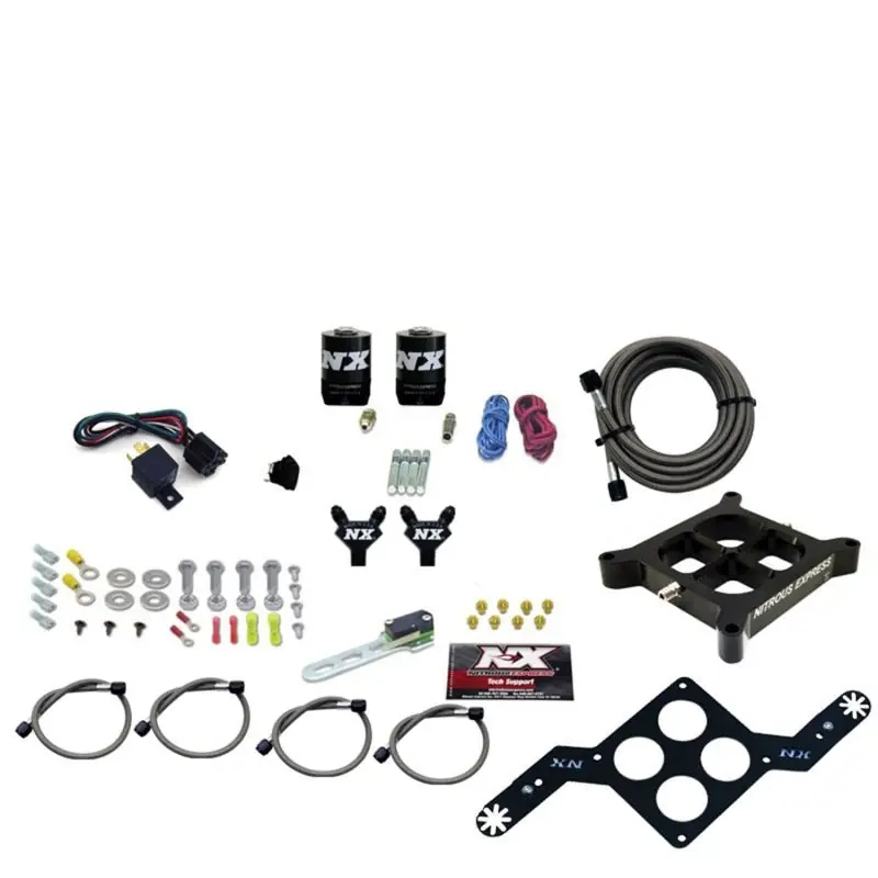 Nitrous Express 4150 Single Entry Billet Crossbar Nitrous Plate Kit (50-300HP) w/o Bottle (NEX63040-00)
