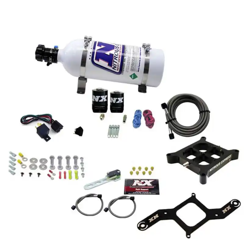 Nitrous Express 4150 Single Entry Crossbar Plate RNC Nitrous Kit (250-750HP) w/5lb Bottle (NEX63840-05)