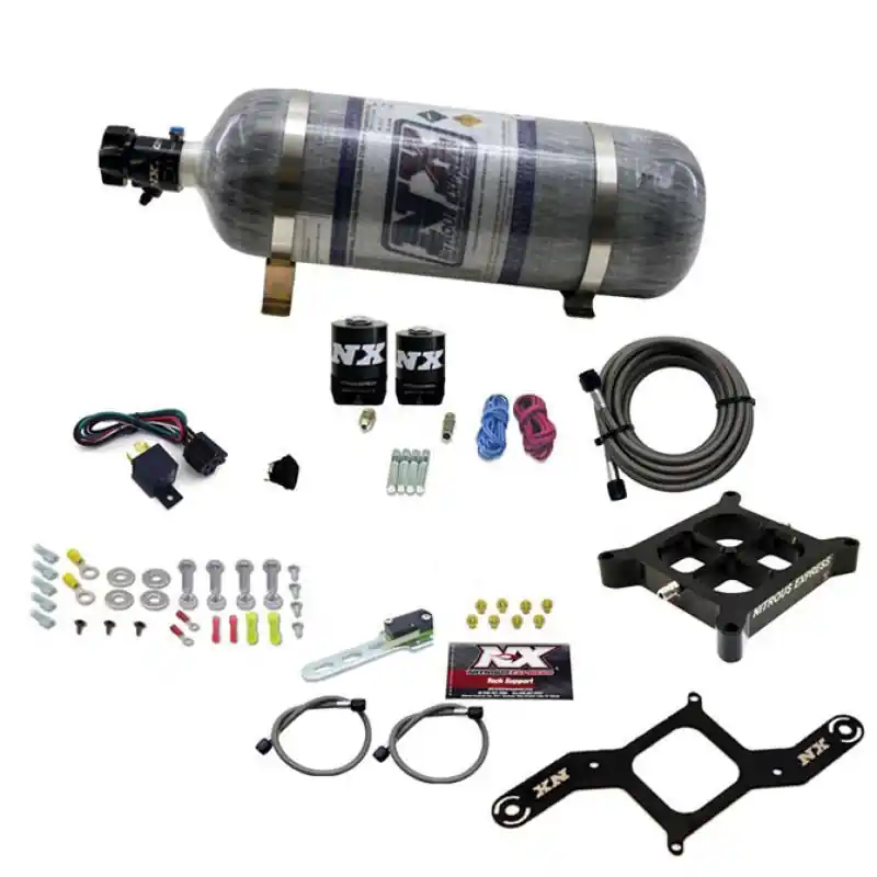 Nitrous Express 4150 Single Entry Crossbar Nitrous Plate Kit RNC (250-750HP) w/Composite Bottle (NEX63840-12)