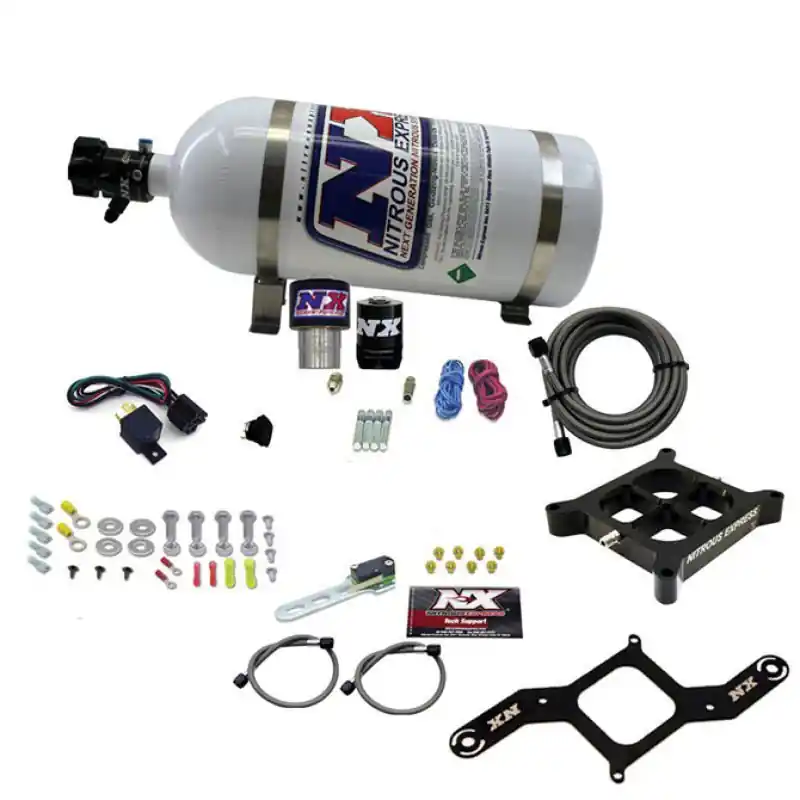 Nitrous Express Single Entry Crossbar RNC .178 4500 Flange Nitrous Kit (250-650HP) w/10lb Bottle (NEX63940-10)