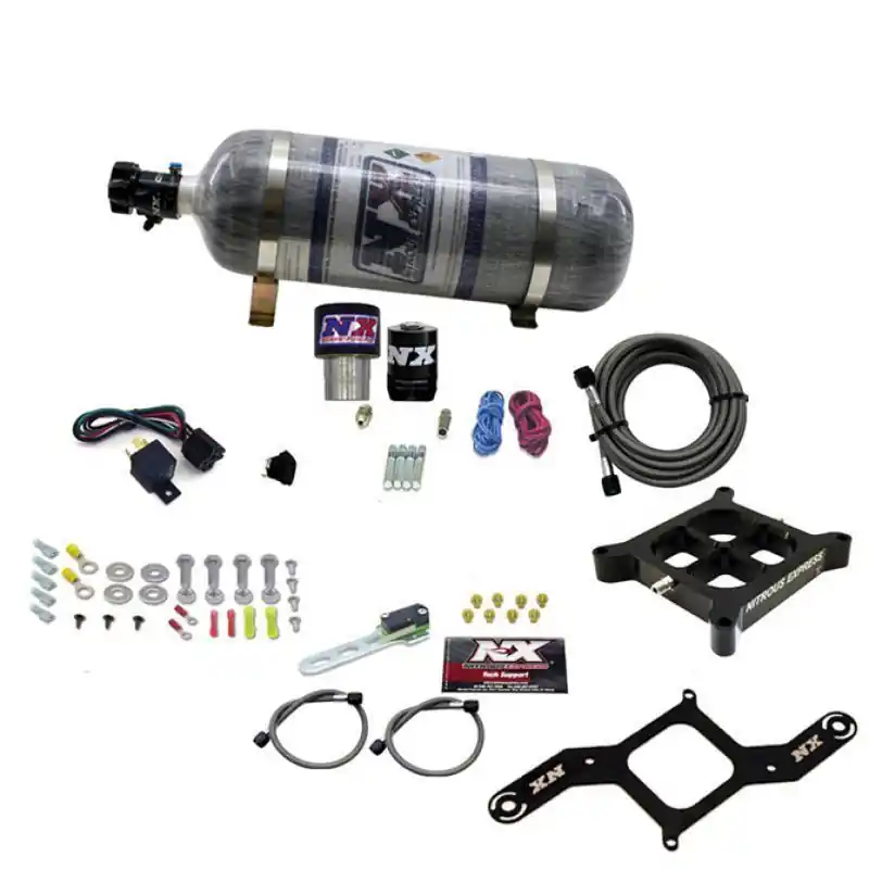 Nitrous Express Single Entry Crossbar RNC .178 4150 Flange Nitrous Kit (250-650HP) w/Compsite Bottle (NEX63940-12)