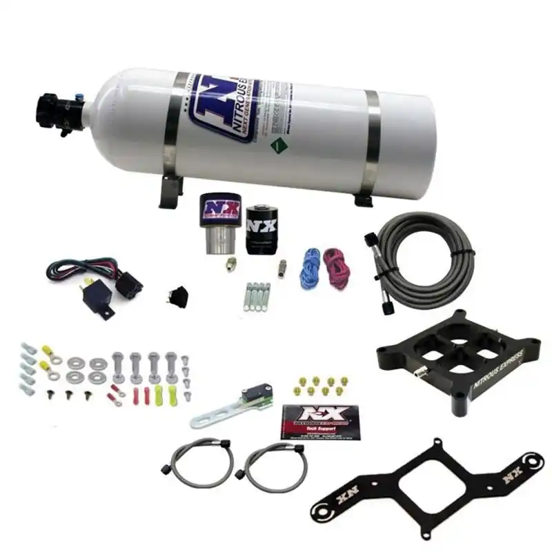 Nitrous Express Single Entry Crossbar RNC .178 4500 Flange Nitrous Kit (250-650HP) w/15lb Bottle (NEX63940-15)