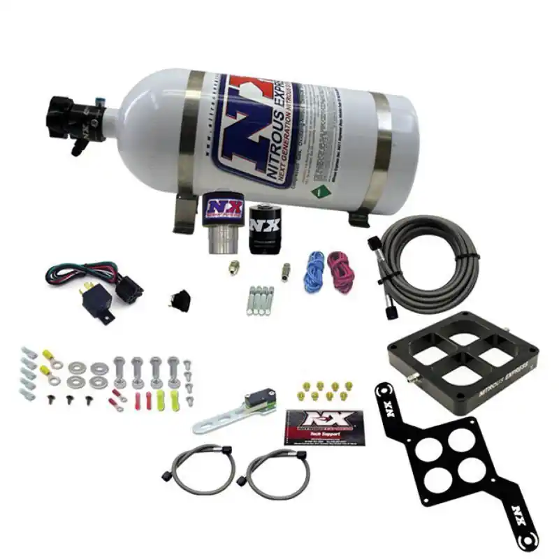 Nitrous Express Single Entry Crossbar RNC .178 4500 Flange Nitrous Kit (250-650HP) w/10lb Bottle (NEX63970-10)