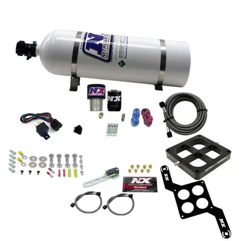 Nitrous Express Single Entry Crossbar RNC .178 4500 Flange Nitrous Kit (250-650HP) w/15lb Bottle (NEX63970-15)