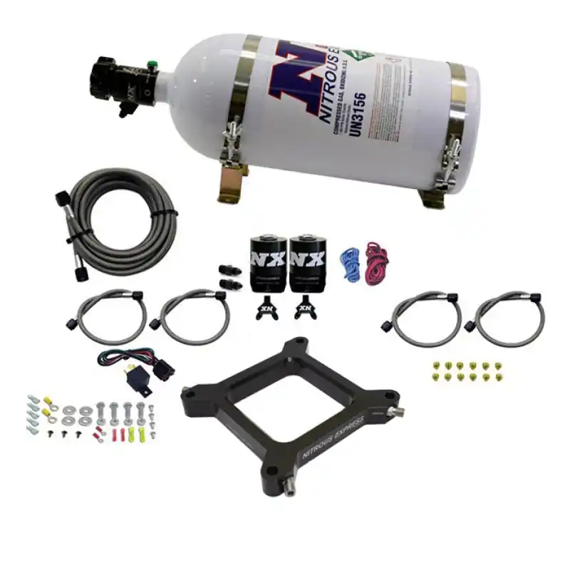 Nitrous Express 4150 Assassin Plate Stage 6 Nitrous Kit (50-300HP) w/10lb Bottle (NEX67040-10)