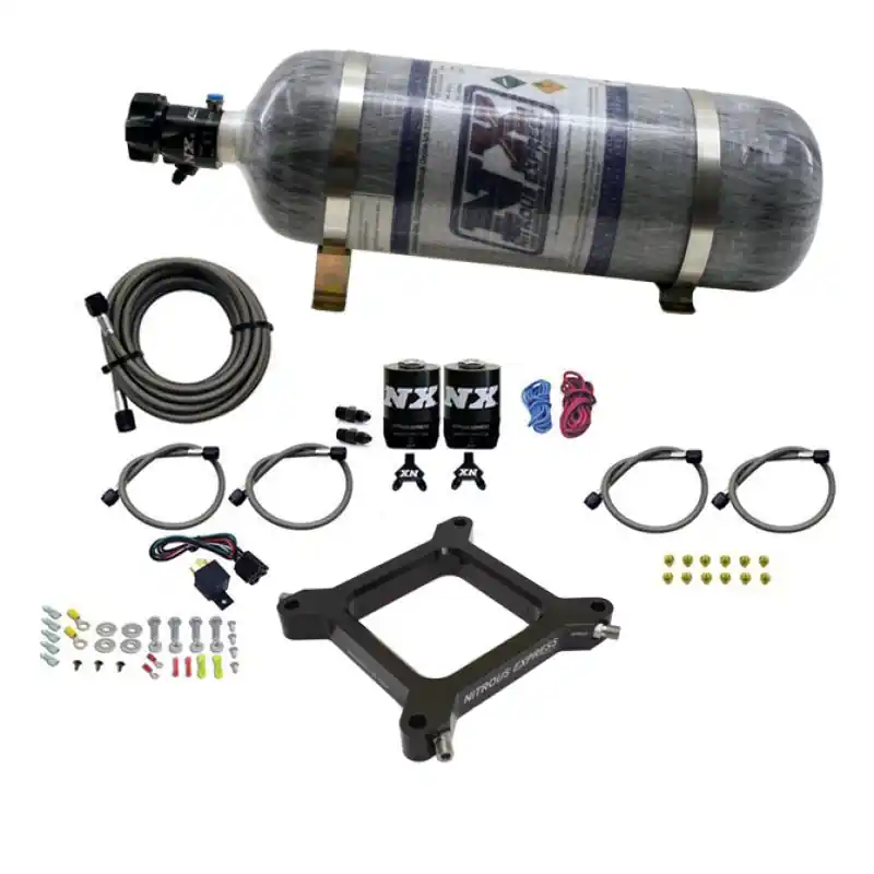 Nitrous Express 4150 Assassin Plate Stage 6 Nitrous Kit (50-300HP) w/12lb Bottle (NEX67040-12)