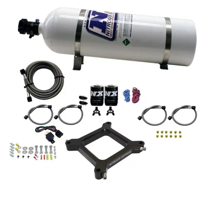 Nitrous Express 4150 Assassin Plate Stage 6 Nitrous Kit (50-300HP) w/15lb Bottle (NEX67040-15)