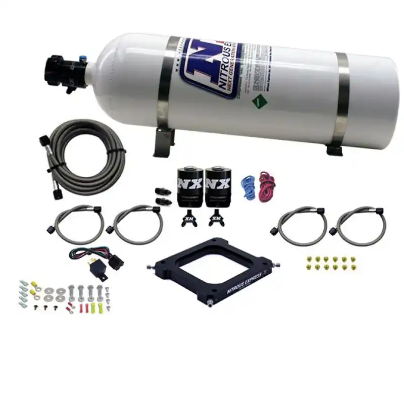Nitrous Express 4500 Assassin Plate Stage 6 Nitrous Kit (50-300HP) w/15lb Bottle (NEX67070-15)