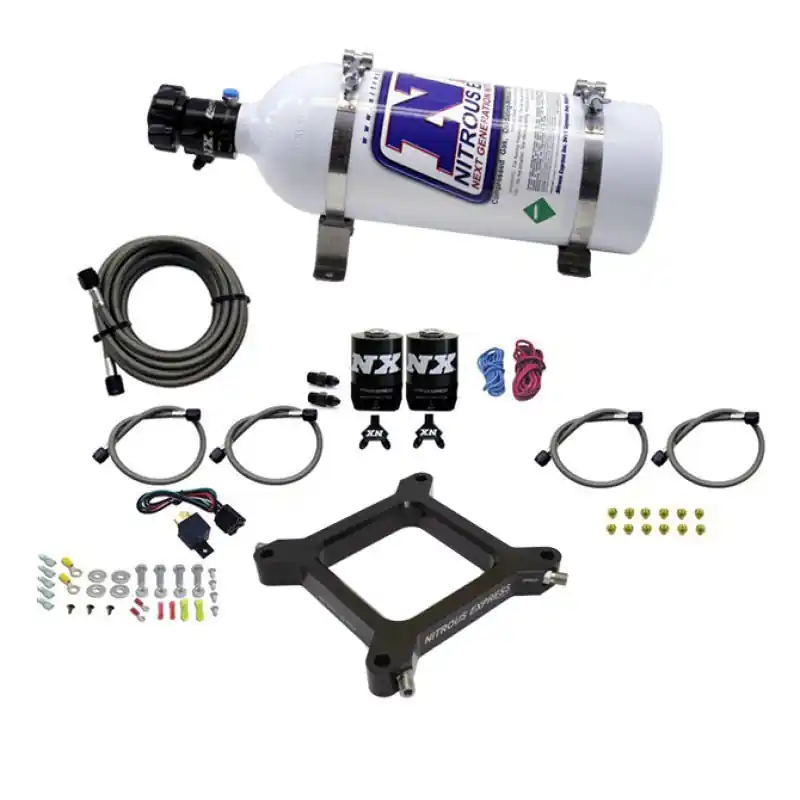 Nitrous Express 4150 Assassin Plate Pro Power Nitrous Kit (100-500HP) w/5lb Bottle (NEX67540-05)