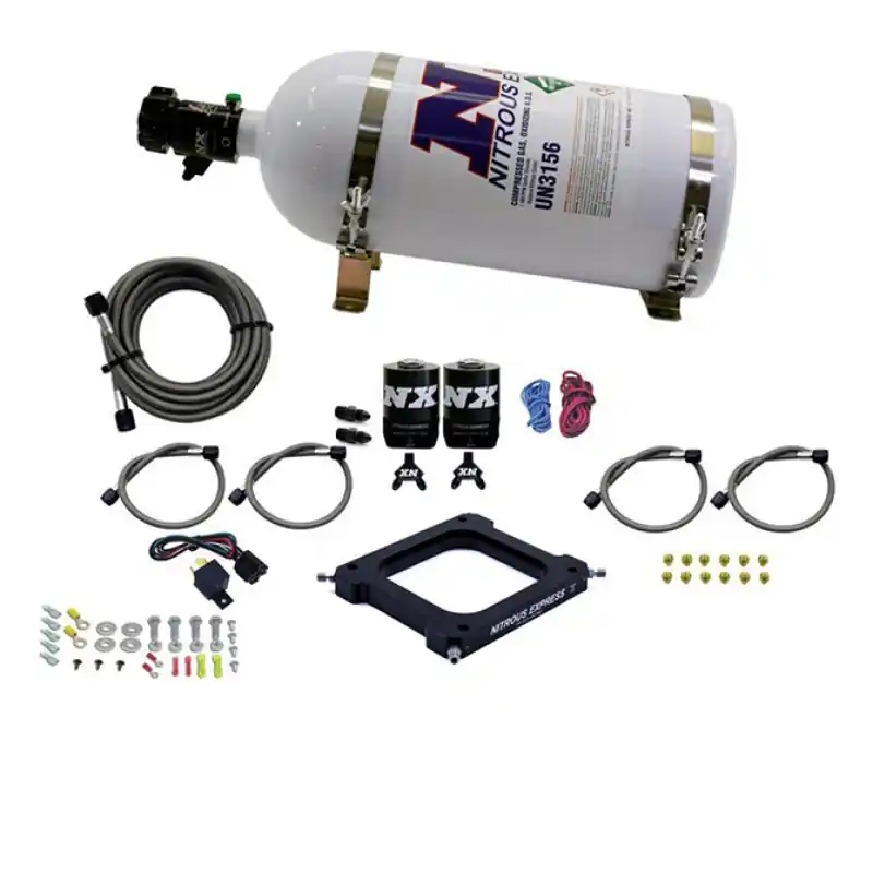 Nitrous Express 4500 Assassin Plate Pro Power Nitrous Kit (100-500HP) w/10lb Bottle (NEX67570-10)