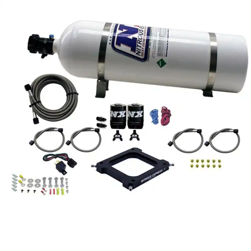 Nitrous Express 4500 Assassin Plate Pro Power Nitrous Kit (100-500HP) w/15lb Bottle (NEX67570-15)