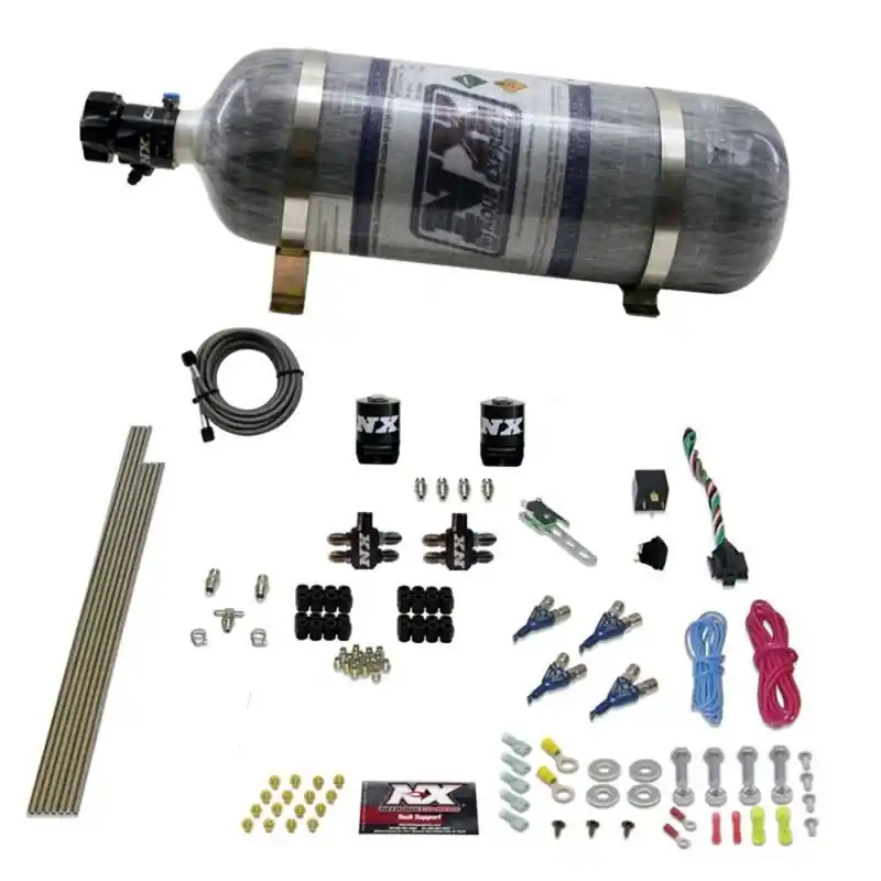 Nitrous Express 4 Cyl Gasoline EFI Nitrous Kit (50-250HP) w/Composite Bottle (NEX80004EFI-12)