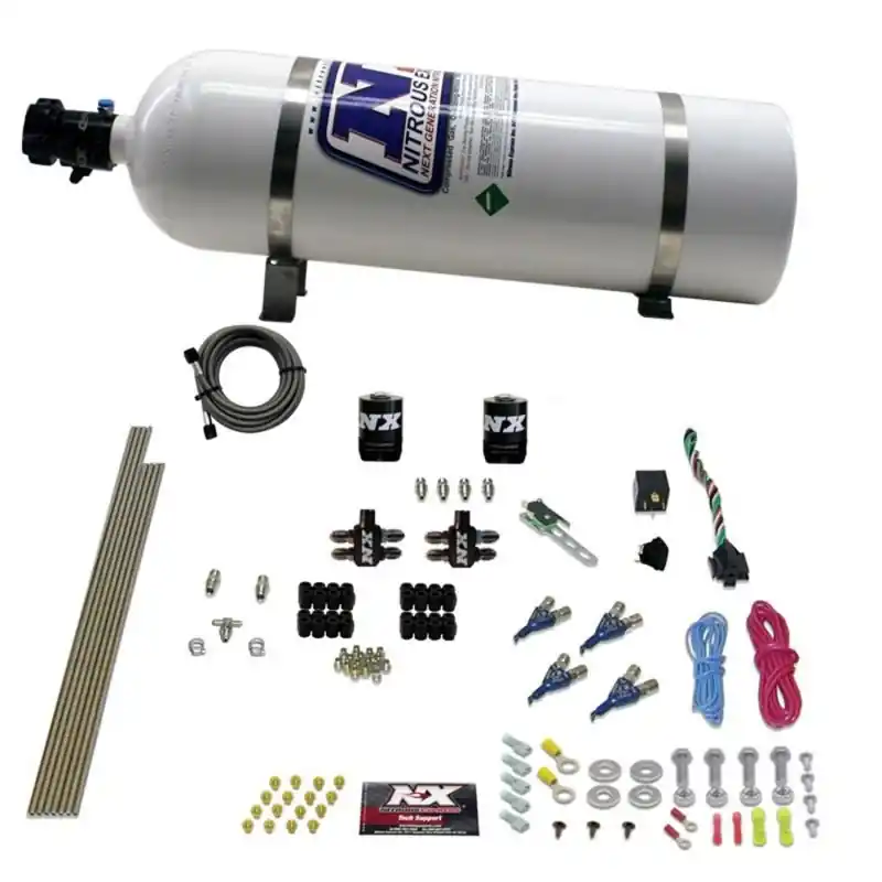 Nitrous Express 4 Cyl Gasoline EFI Nitrous Kit (50-250HP) w/15lb Bottle (NEX80004EFI-15)