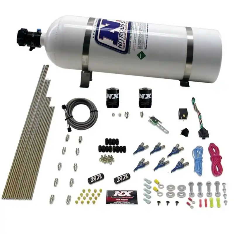 Nitrous Express 6 Cyl Gas Nitrous Kit (150-375HP) w/15lb Bottle (NEX80006-15)