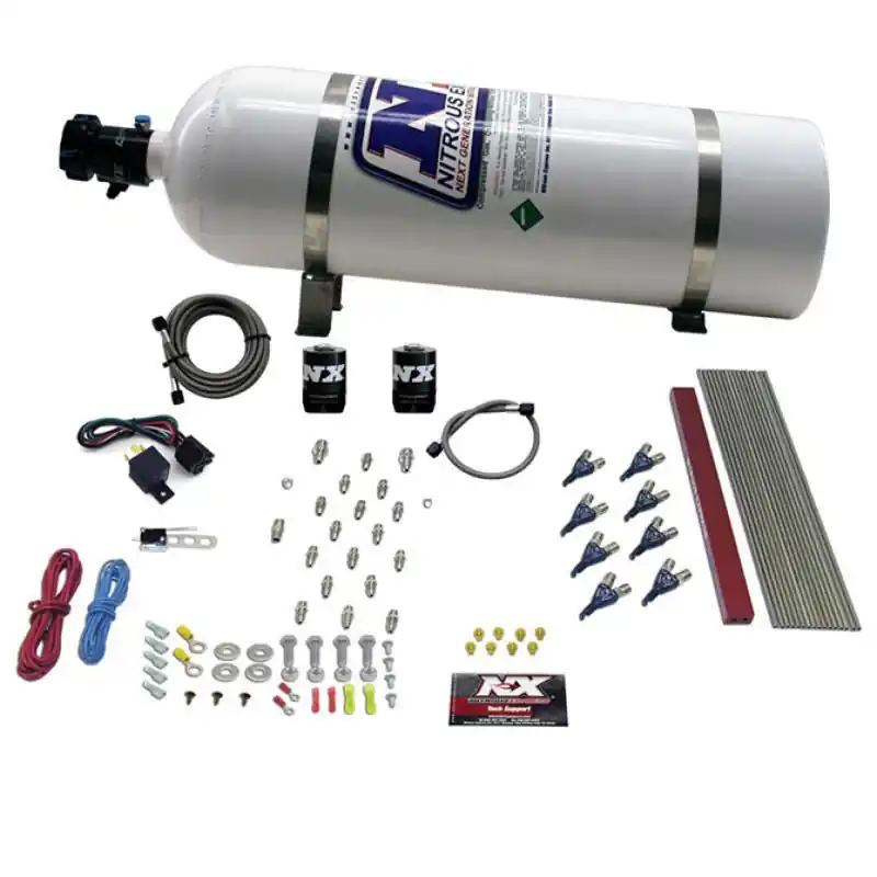 Nitrous Express GM LT1/LS1 Pro Piranha Nozzle Gas Nitrous Kit w/15lb Bottle (NEX80010-15)
