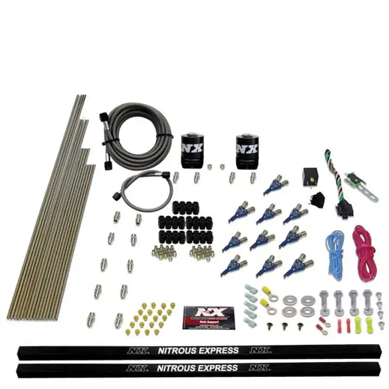 Nitrous Express 10 Cyl Piranha Nozzle Direct Port Nitrous Kit (250-500HP) w/o Bottle (NEX81000EFI-00)
