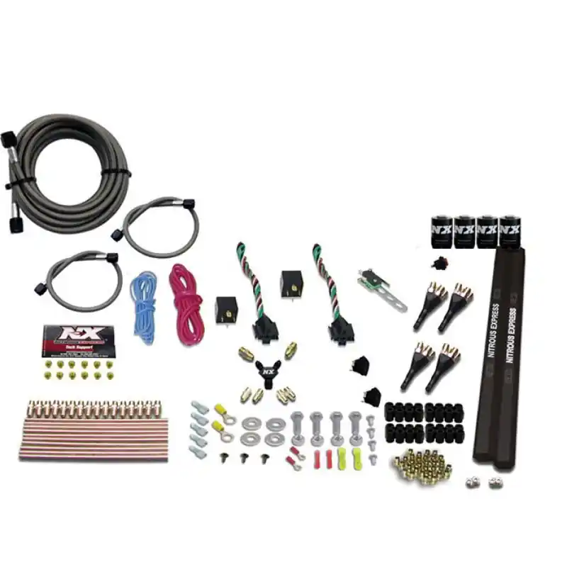 Nitrous Express 4 Cyl SX2 Nozzle Nitrous Kit (100-300HP x 2) w/o Bottle (NEX90094-00)