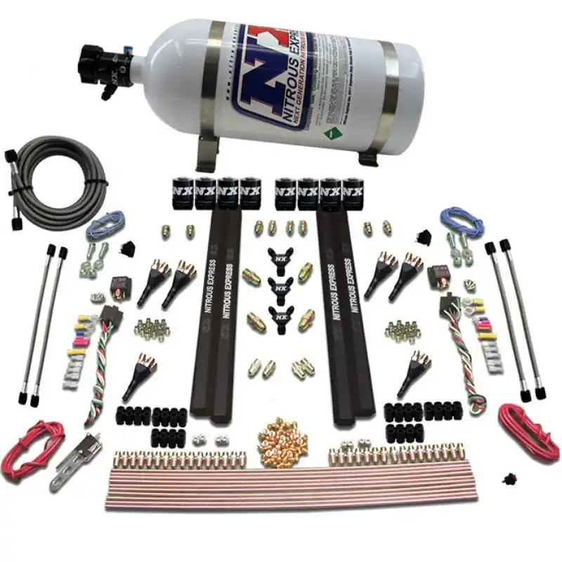 Nitrous Express 6 Cyl SX2 Dual Stage Nozzle Nitrous Kit w/10lb Bottle (NEX90096-10)