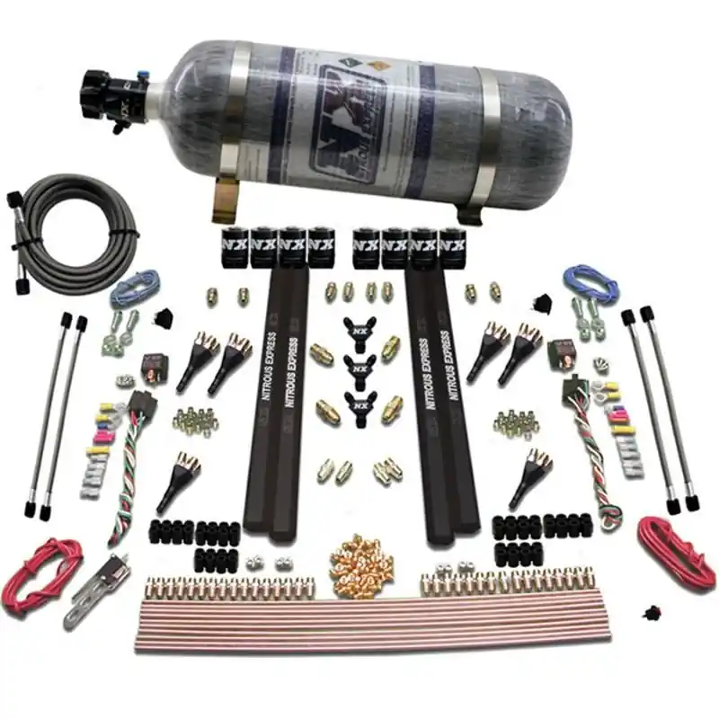 Nitrous Express 6 Cyl SX2 Dual Stage Nozzle Nitrous Kit w/12lb Bottle (NEX90096-12)