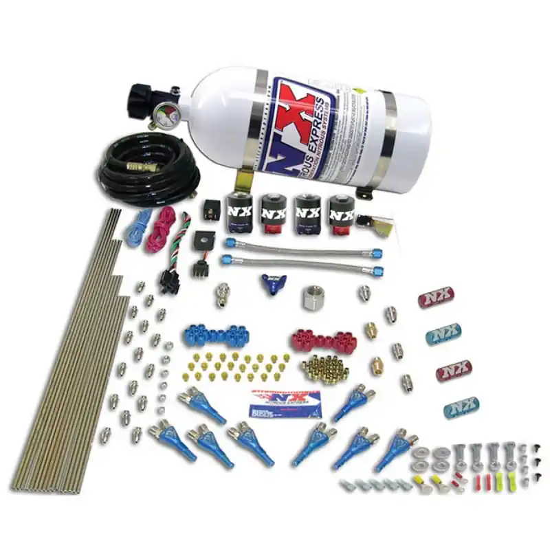 Nitrous Express Street Shark Gas 4 Solenoids Nitrous Kit (100-150-250HP) w/Composite Bottle (NEX90100-12)