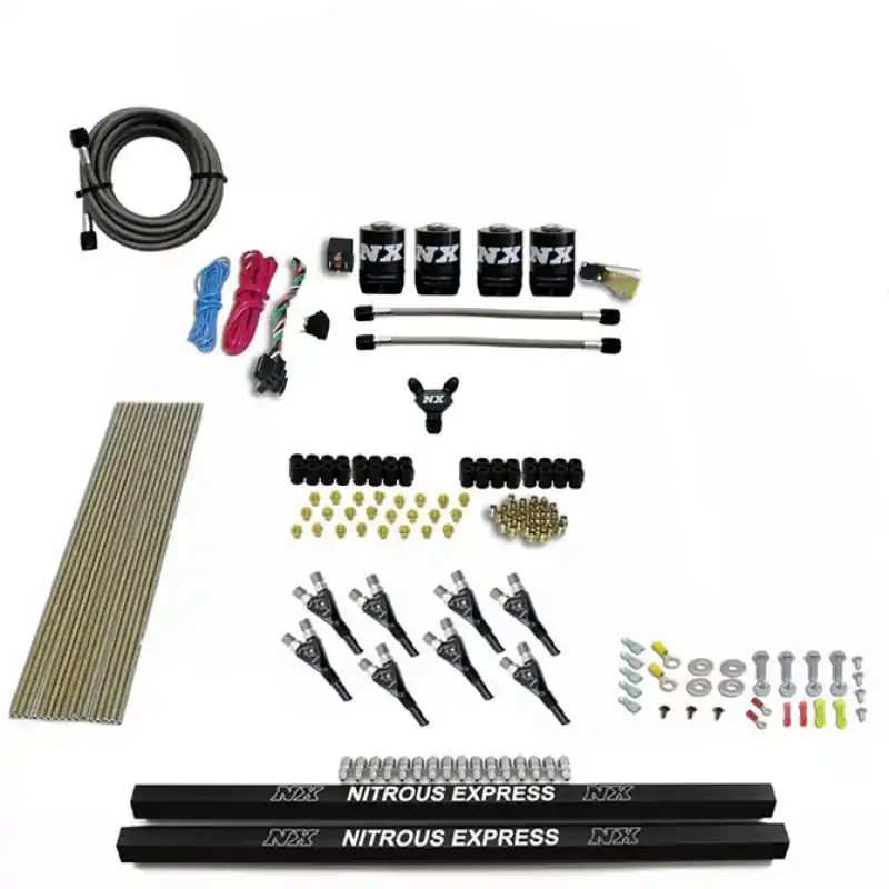 Nitrous Express Pro-Shk/Gas 4 Solenoids Nitrous Kit (250-650HP) w/Rails w/o Bottle (NEX91006-00)