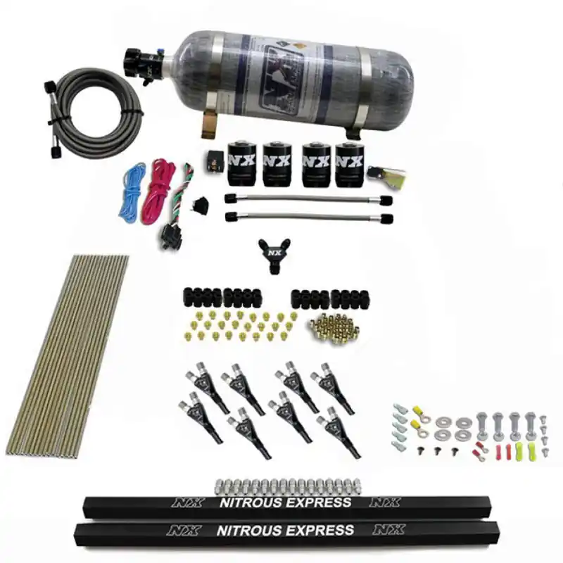 Nitrous Express Pro-Shk/Gas Nitrous Kit (200-600HP) w/Rails and Composite Bottle (NEX91006-12)