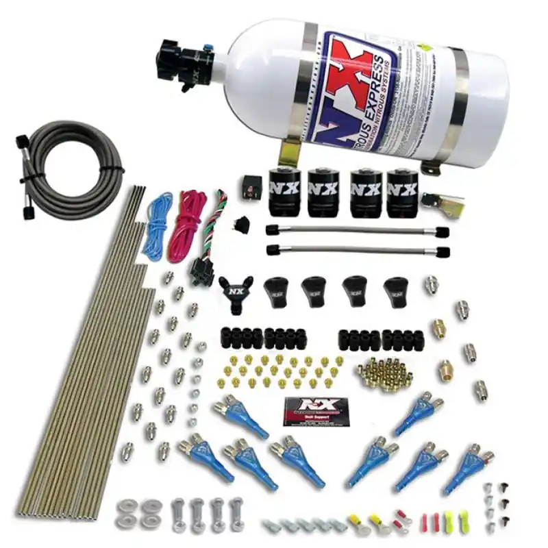 Nitrous Express Pro-Shk/Gas 4 Solenoids Nitrous Kit (200-600HP) w/10lb Bottle (NEX92006-10)