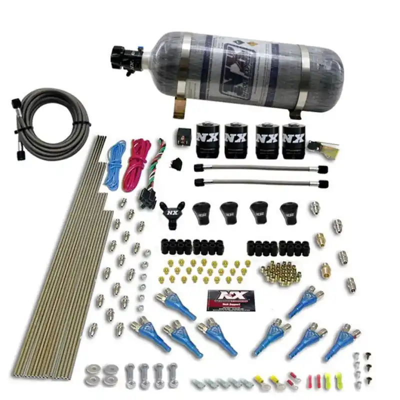Nitrous Express Pro-Shk/Gas 4 Solenoids Nitrous Kit (250-650HP) w/Composite Bottle (NEX92006-12)