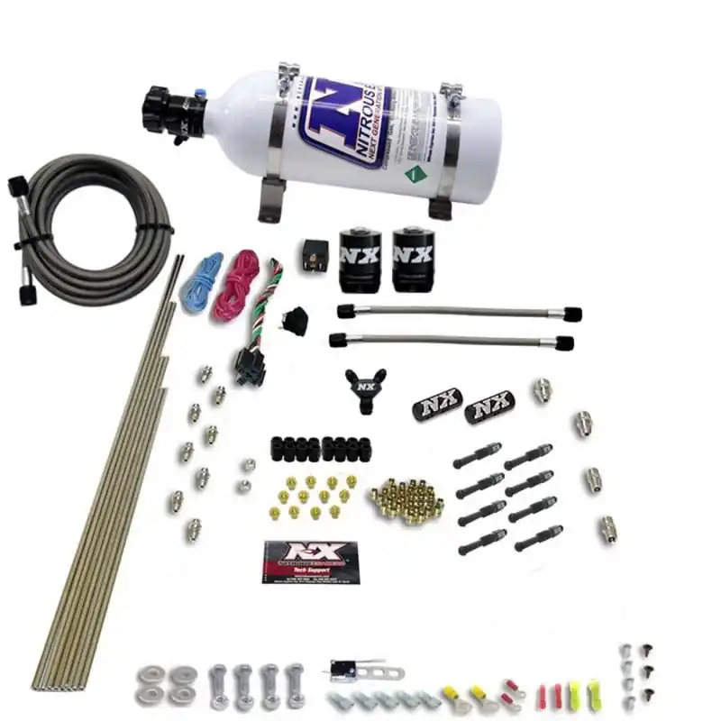 Nitrous Express 8 Cyl Dry Direct Port 2 Solenoids Nitrous Kit (200-600HP) w/5lb Bottle (NEX93006-05)