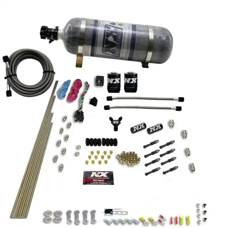 Nitrous Express 8 Cyl Dry Direct Port 2 Solenoids Nitrous Kit (200-600HP) w/Composite Bottle (NEX93006-12)