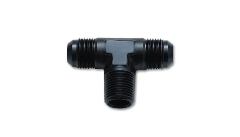 Vibrant -10AN x 1/2in NPT Flare to Pipe Tee Adapter Fitting - Aluminum (VIB10464)
