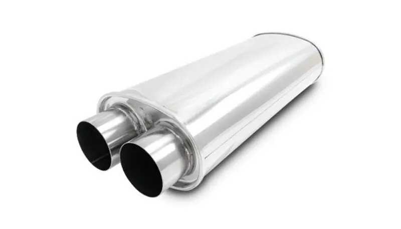 Vibrant Streetpower Oval Muffler 3.0in Dual Inlet/Outlet 18in Body Length (VIB10539)