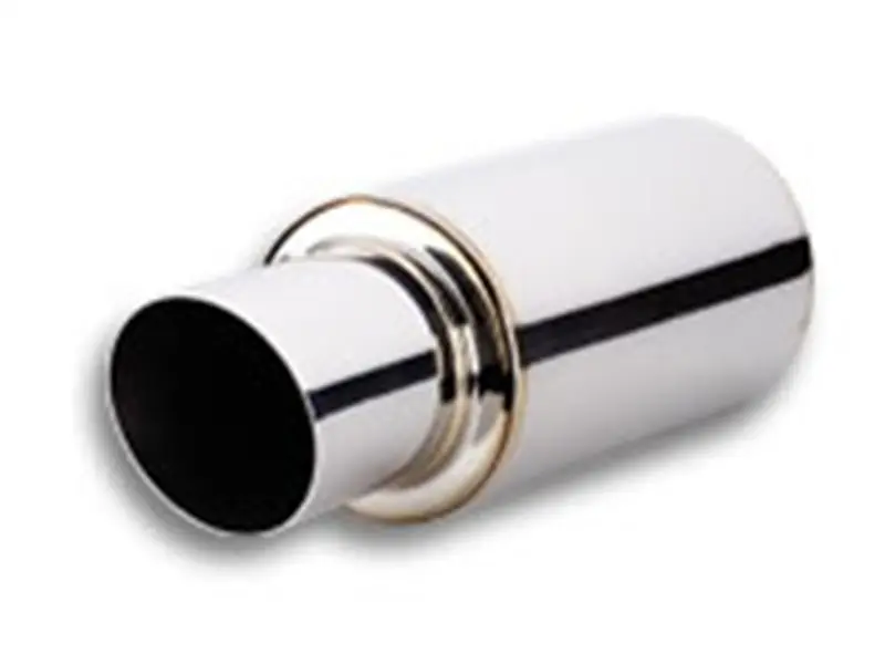 Vibrant TPV Turbo Round Muffler (17in Long) with 4in Round Tip Angle Cut - 3in inlet I.D. (VIB1061)