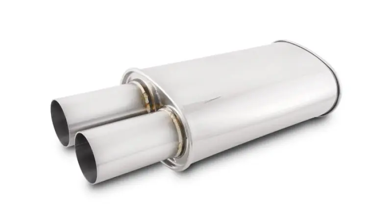 Vibrant Streetpower Oval Muffler w/3.00in Round Straight Cut Tip (3.00in Inlet) (VIB1095)