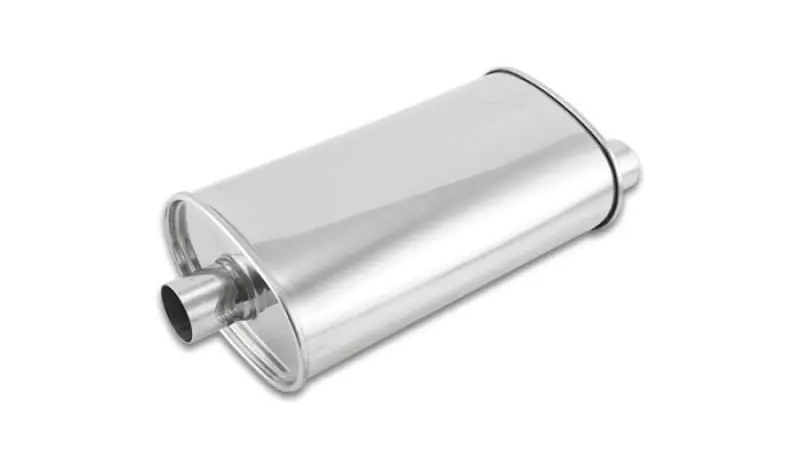 Vibrant StreetPower Oval Muffler - 2in Inlet/Dual Outlet (Center In - Offset Out) (VIB1104)