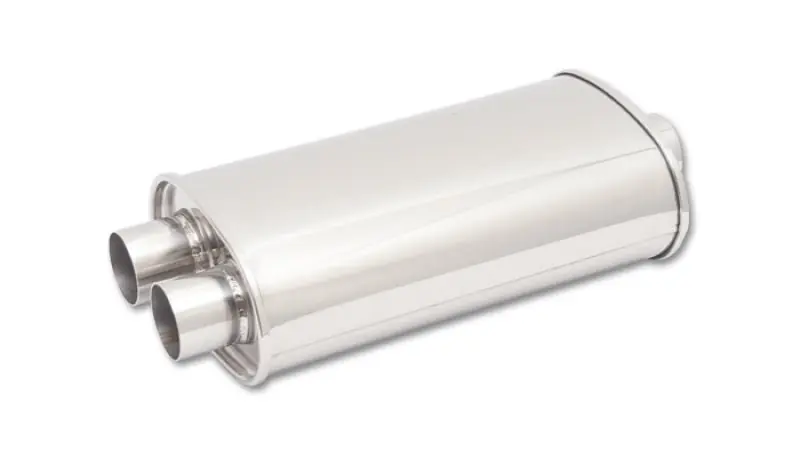 Vibrant StreetPower Oval Muffler 5in x 9in x 15in - 3in inlet/Dual Outlet (Center In - Dual Out) (VIB1136)