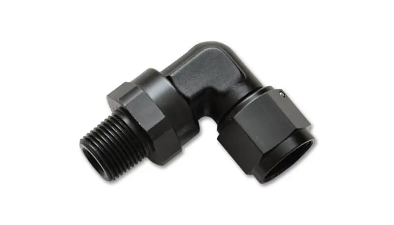 Vibrant -10AN to 3/8in NPT Female Swivel 90 Degree Adapter Fitting (VIB11389)